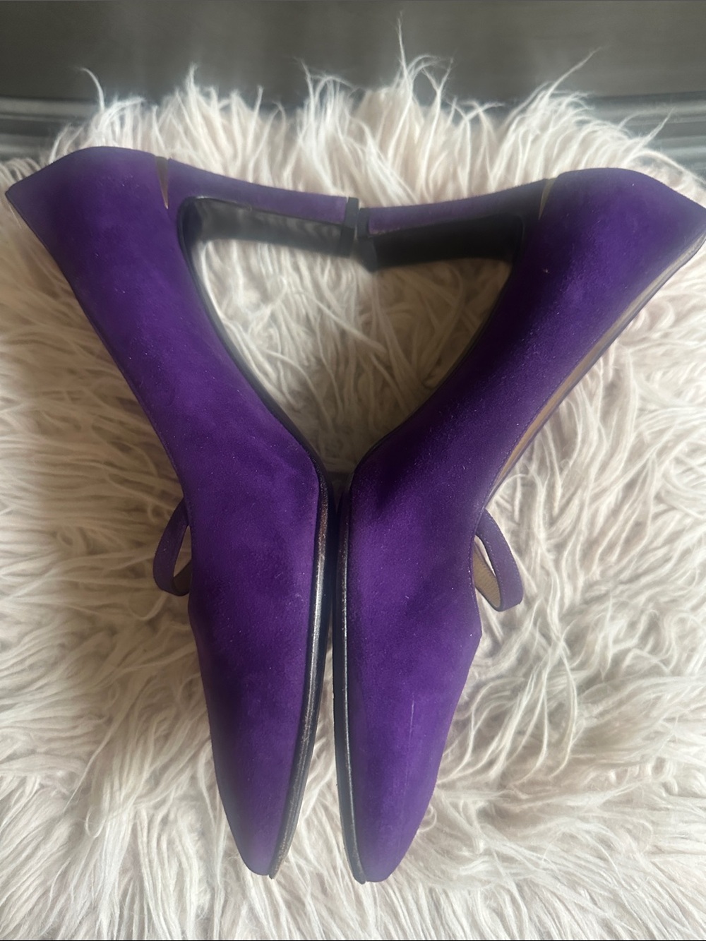 St. John Purple Suede Mary Jane Heels - Picture 2 of 6